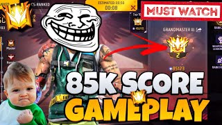 ROAD TO GRANDMASTER SEASON -37 🔥!!  85000 + HARD LOBBY GAMEPLAY #freefire #srislive