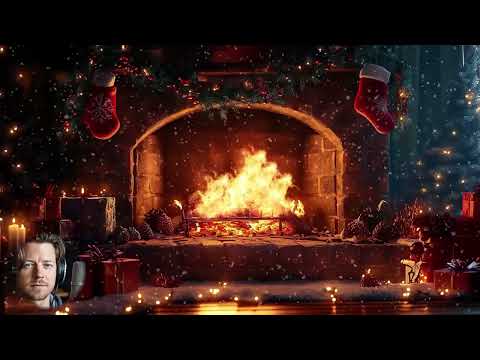 Christmas Fireplace 🔥 Burning Fireplace & Crackling Fire Sounds