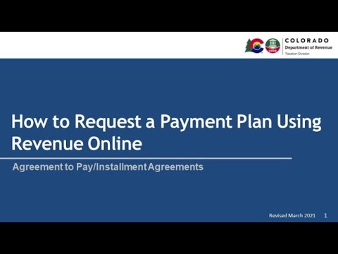 How to Request a Payment Plan Using Revenue Online