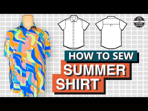 Short-Sleeve Shirt for Men DIY - Complete Sewing Steps / PDF Patterns Boutique Sew Along