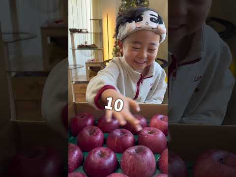 じぃじとえみちゃんからりんごが届いてので数数えリベンジ🍎