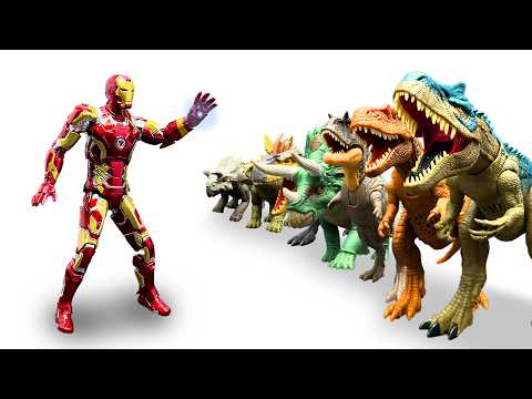 EXTREME Iron Man VS Epic Evolution Dinosaur Collection Comparison | Triceratops, Gryposuchus & More!