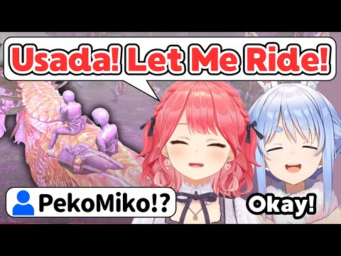 PekoMiko Riding Together on Pekora's Dino and Adventuring IS PRICELESS[Hololive/EngSub/JpSub]