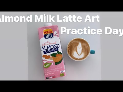 Almond Milk Latte Art Practice Day1 / アーモンドミルクラテアート練習記録 1日目