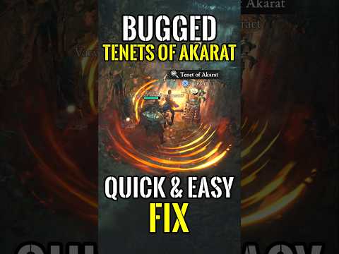 Diablo 4 - Bugged Tenets of Akarat (Quick and Easy Fix)