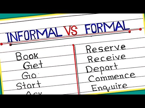 Formal and informal words in English || Formal vs informal words || English grammar