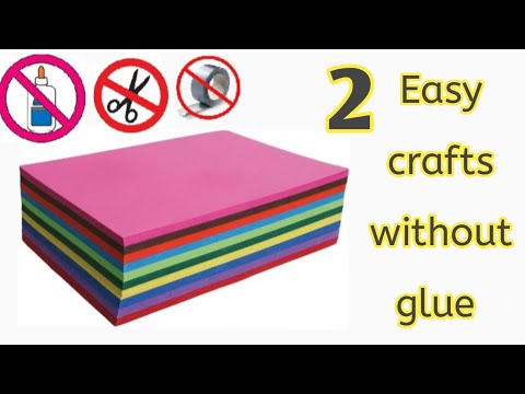 2 easy no glue paper craft|Easy paper craft without glue|Easy no glue craft