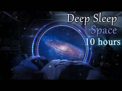 Deep Sleep in Space | Blue, Grey, White Noise Ambience | Relaxing Sounds of Space Flight | 10 HRS