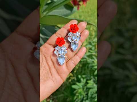 Diy Korean earrings 🌹#shorts #earrings #diy #trending #craft #youtube