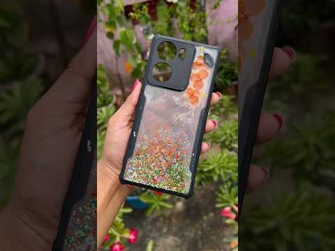 Resin mobile cover art #reuseoldmobilecover #resinart #coverpainting #shorts