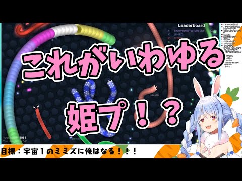 【兎田ぺこら】これがいわゆる姫プ？ミミズのゲームでランキング入りを目指すぺこら【ホロライブ切り抜き】