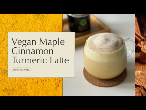 Vegan Maple Cinnamon Turmeric Latte | a dairy-free and comforting drink recipe for autumn