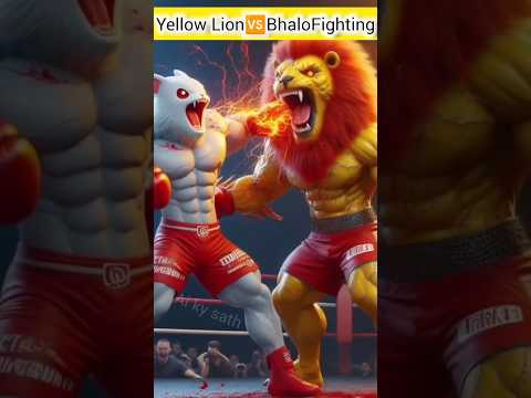 Yellow Lion🆚Bhalo Fighting #lion #bhalo #shorts #shortfeed #viral