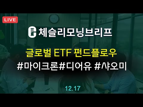 [체슬리모닝브리프] 글로벌 ETF 펀드플로우.  S&P글로벌 PMI. 마이크론. 디어유. 샤오미 [24/12/17]