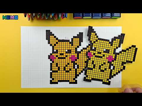 How to draw pokemon pikachu in pixel art