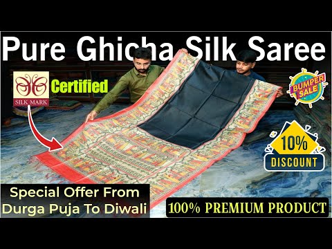 Ghicha Silk, Premium Cotton, Handwoven Muslin, Tissue Muslin, Linen, Matka Muslin Chicel Work Saree