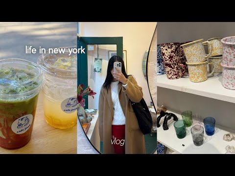 nyc vlog | cafes, vintage shopping, cookware stores, matcha, korean food, east village vibes