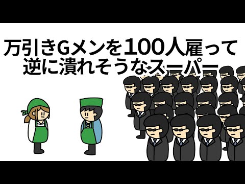 【アニメ】万引きGメンを100人雇ったせいで逆に潰れそうなスーパー【コント】