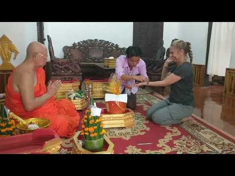 Magic monk blessing in Laos