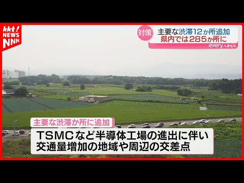 【渋滞増加…】TSMCなどの工場周辺で県内12か所追加 主要か所"285か所"に