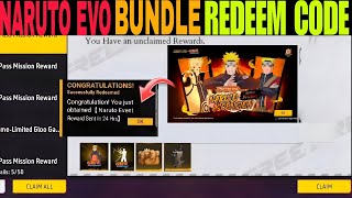 EVO NARUTO BUNDLE REDEEM CODE FREE FIRE TODAY 16 JANUARY | FF REDEEM CODE #freefire