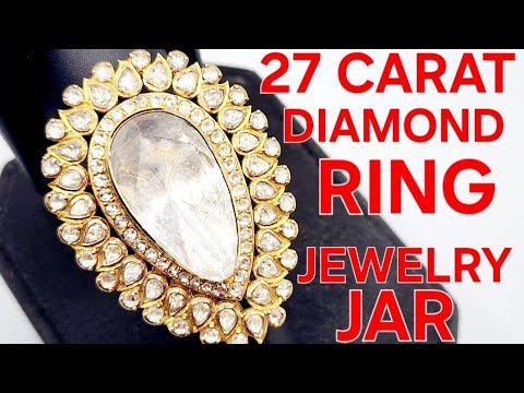 JEWELRY JAR UNBOXING REVEAL 😆 MASSIVE DIAMOND RING #gold #diamond #unboxing #ring #jewellery #2024