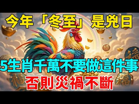 今年「冬至」是兇日！百年難得一遇，5生肖千萬不要做這件事！否則災禍不斷，家裏有一個的都要注意了！【禪意】#生肖 #運勢 #風水 #財運#命理#佛教 #人生感悟