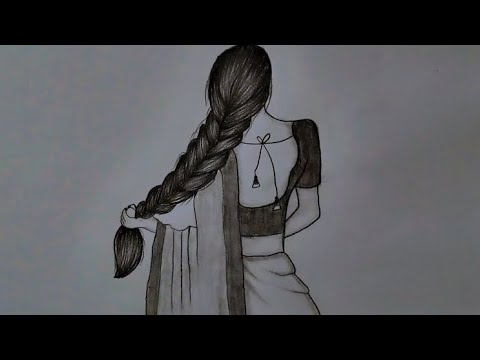 How to draw a girl with beautiful hair || simple sketches || girl sketch