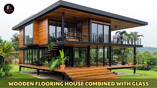 Stunning Modern Wooden House with Glass Walls & Lush Greenery | Contemporary Home Design Tour