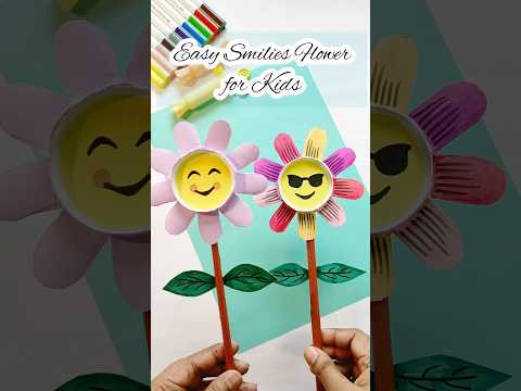 smile 😊 flower 🌺 || Paper cup craft ||  easy craft for kids #shorts #ytshorts #papercraft #kidscraft