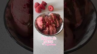 Helado de fresa 🍧🍓 2 ingredientes #recetasfaciles #recetas #heladosaludable