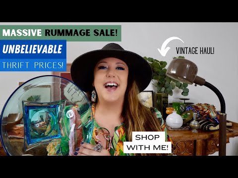 RUMMAGE SALE! Shop With Me!  Charity Rummage Sale $1, $2, $3 ?!? We Scored Big Time! Thrift Haul