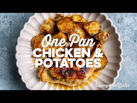 One Pan Chicken And Potatoes with Honey Mustard Marinade | Supergolden Bakes