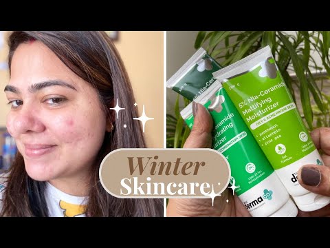 The Derma Co Nia Ceramide Moisturisers for oily acne prone skin | Review & Demo | winter skincare