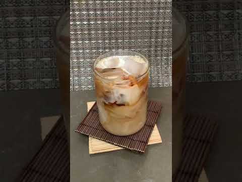 Iced Latte At Home | Ice Cream Latte | HOW TO MAKE ICED COFFEE (QUICK AND EASY RECIPE) #shorts