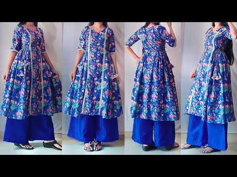 New Trendy Side Pleated Kurti Cutting and Stitching | Kurti cutting | Kurti stitching | Kurti design