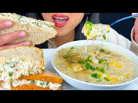 ASMR TUNA SANDWICH AND POTATO SOUP | EATING SOUNDS | MUKBANG | ASMR PHAN