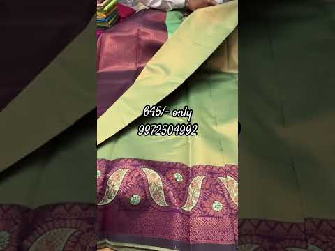 Tissu plain saree with border contact for order 645/- wholesale Chickpet Bangalore