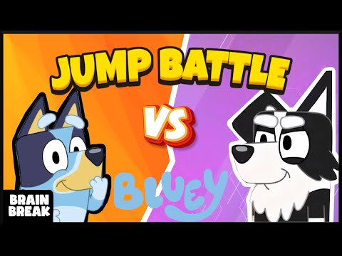 Bluey Jump Battle and Animal facts! Fun Brain breaks