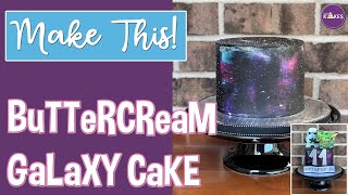 Simple Galaxy Cake Design With Buttercream!