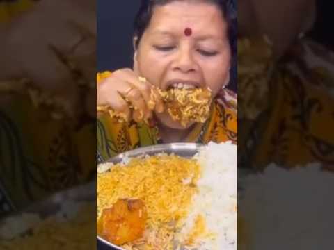 @eating spicy 🔥 chicken leg piece with rice ##ytshorts