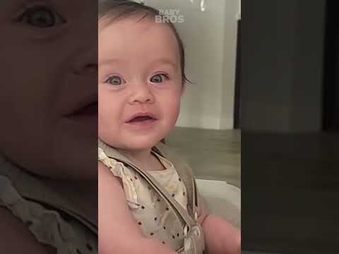 Adorable baby moments trying to talk #shorts #short #funnybabyvideos