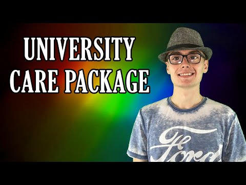 OPENING A CARE PACKAGE FROM THE UNIVERSITY