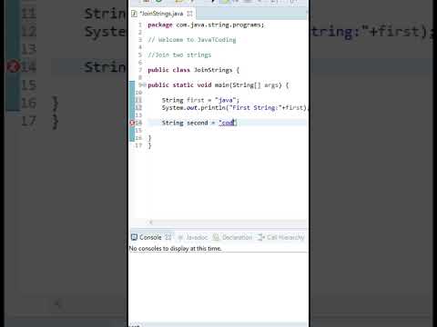 Java String concat() method | Join two strings in java #shorts #youtubeshorts #shortsfeed 😜😘🤔