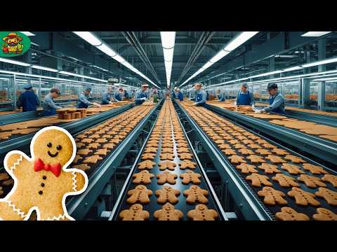 Gingerbread Mega Factory: How Millions of Gingerbreads are Made in a food Factory