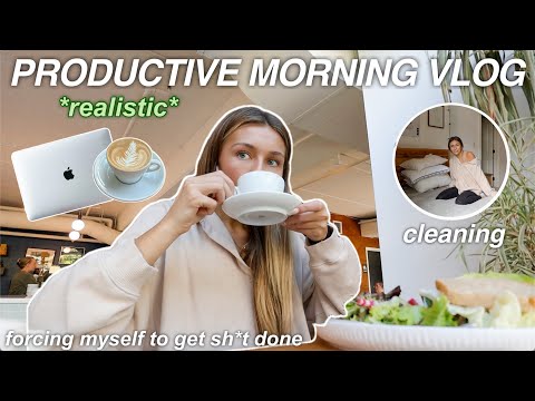 realistic & productive morning vlog | cleaning my room, work, errands