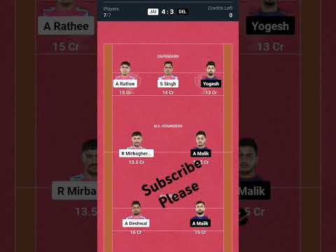 JAI vs DEL Kabaddi Dream11 Prediction, Dream11 team of today match, kabbadi Dream11 team today |