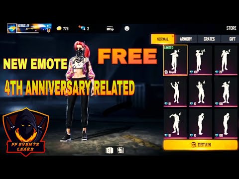 4TH ANNIVERSARY RELATED EMOTE [REVIEW] |NEW EMOTE FREE FIRE | #newemotefreefire #4thanniversaryemote