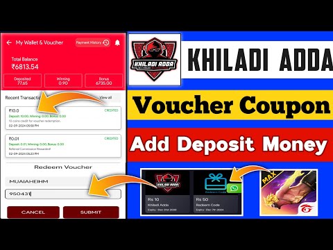 khiladi adda voucher coupon earning app | khiladi adda add money coupon code | Khiladi adda coupon