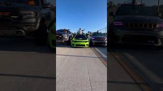 When A Hellcat TrackHawk & TRX Link Up To Stop Traffic & This Happens 😳 #Shorts #Disrespect